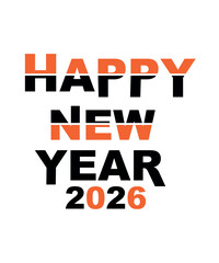 Happy new year 2026 typography 