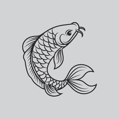 Ornamental Arowana Fish Drawing
