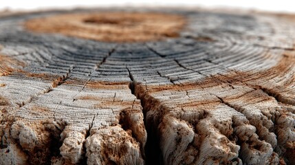 Weathered Stump: A detailed close-up showcases the intricate texture and age rings of a weathered tree stump, revealing the history and resilience of nature's artistry.