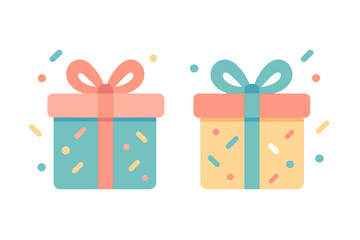 Obraz premium Colorful gift boxes with festive bows and scattered confetti elements for celebration