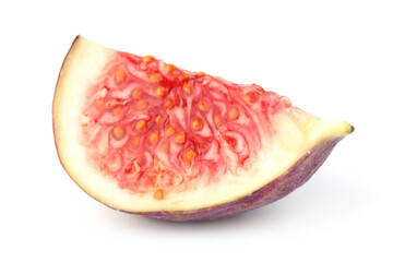 Piece of ripe fig isolated on white