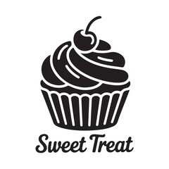 Sweet Treat Cupcake Dessert Vector Silhouette Icon