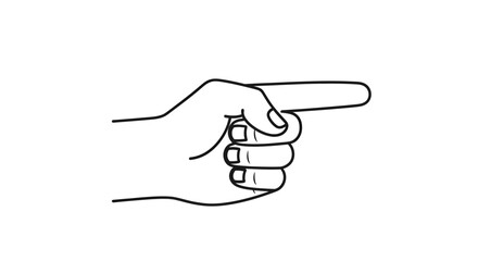 Illustration of a hand pointing to the right direction with precision and simplicity