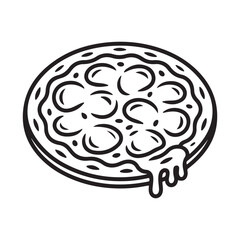 Whole Pizza Silhouette Vector Illustration