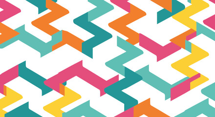 Modern geometric zigzag pattern with vibrant colors for lively backgrounds and designs