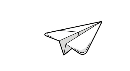 Monochrome depiction of a paper plane suggesting flight or a message conveyance