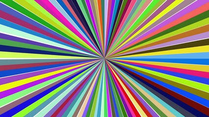 Colorful Starburst Background with Vibrant Rays Radiating from Center Point
