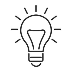 bulb idea line vector icon