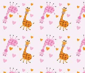 design vector seamless pattern style giraffe animal logo