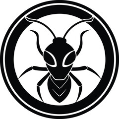 Modern circular ant head logo design