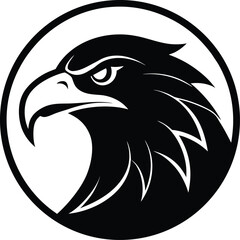Round eagle head emblem for branding and design projects