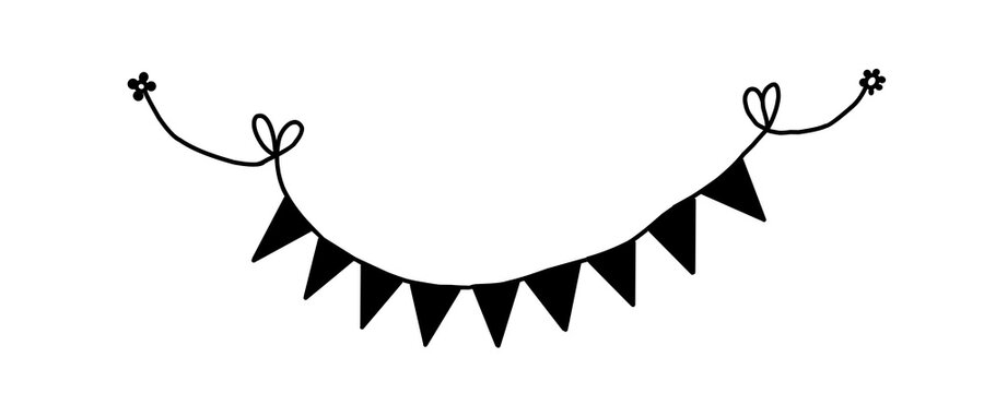 Festive Banner: A charming decorative banner composed of pennant-shaped flags, artfully suspended to infuse any setting with a touch of festivity.