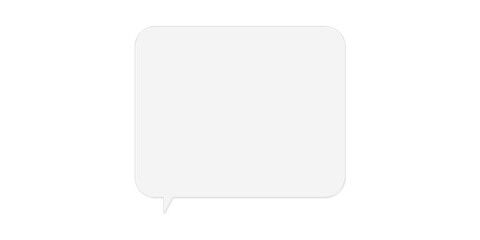 Frosted Glass Speech Bubble, Square Chat Icon on Transparent Background