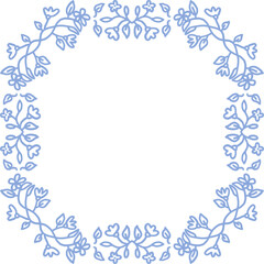 Delicate blue floral border for decorative designs, invitations, or web backgrounds enhancing visual appeal.