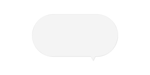 Frosted Glass Speech Bubble, Rounded Chat Icon on Transparent Background
