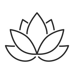 lotus flower vector line icon