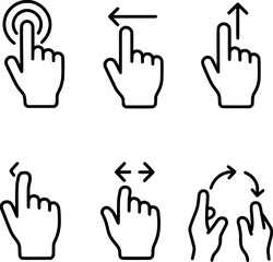 Fototapeta premium Touchscreen gesture vector icons set