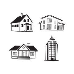Fototapeta premium set of houses icons