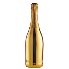 golden bottle of champagne, exuding luxury and celebration isolated on white background