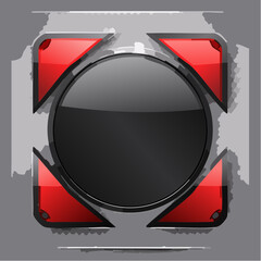 Abstract metallic red shiny color black frame layout