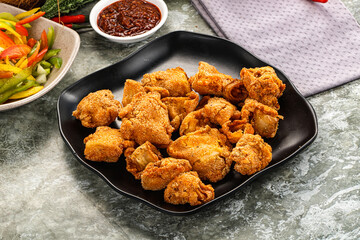 Golden crispy Breaded calamari snack