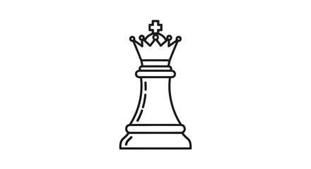 Fototapeta premium Elegant chess king outline drawing symbolizing strategy, royalty and intellectual competition