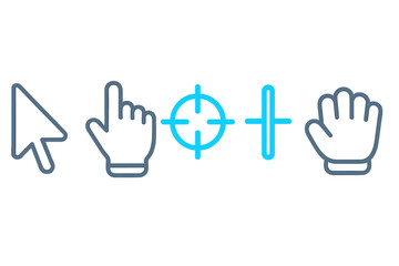 Obraz premium Standard computer mouse cursors and user interface icons for web and application design