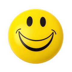 Fototapeta premium A yellow smiley face stress ball isolated on transparent background