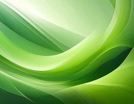 Abstract vibrant green curves