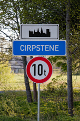 European City Entry Sign Cirpstene with 10t Weight Limit