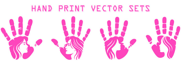 Pink vector hands holding a heart as a love symbol and charity sign illustration. hand, hands, fingers, silhouette, handprint, vector, illustration.