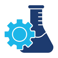 Experimental Icon In Blue Monochrome Flat Design, Vector Illustration 