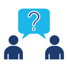 Double Blind Icon In Blue Monochrome Flat Design, Vector Illustration 