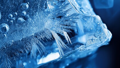 macro texture of frozen ice block