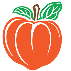 vector illustration of fresh persimmon ripe fruit