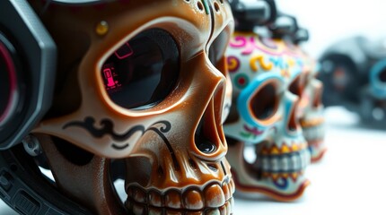 skulls in shop for halloween