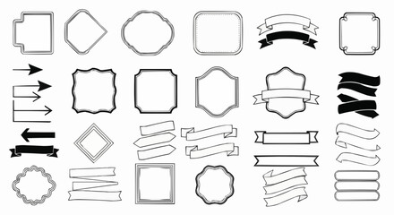 Versatile assortment of vector frames and banners for creating custom designs, perfect for digital marketing and branding projects