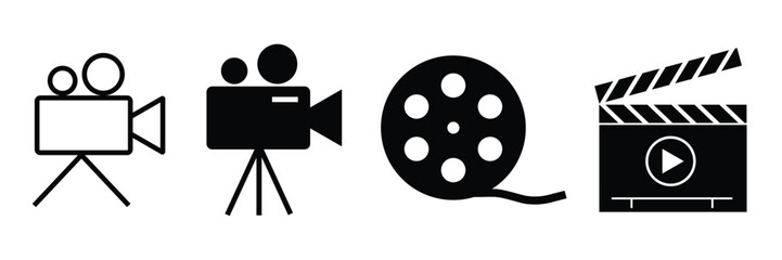 Video icon set. vector illustration