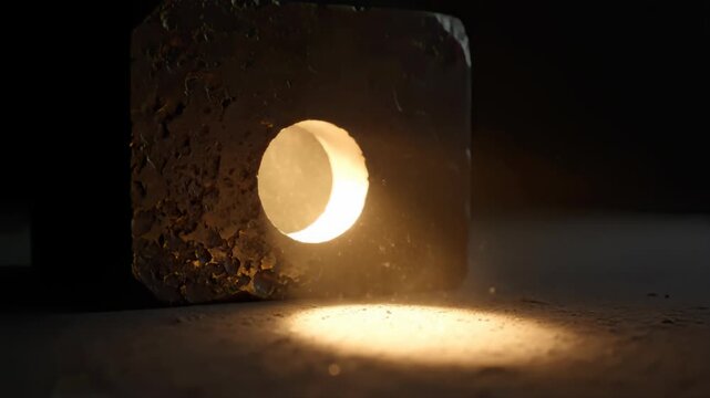 Mysterious Light Illuminates Dust Particles from Dark Concrete Block