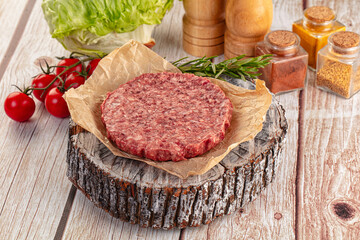 Raw beef cutlet for burger