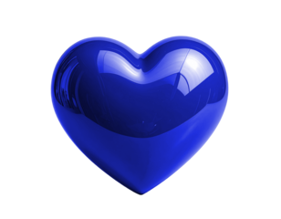 Glossy blue heart smooth radiant symbol of passion and resilience for Christmas and Valentine celebration of love and happiness 