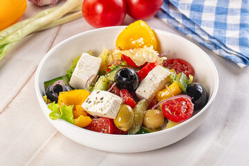 Greek salad with feta cheese