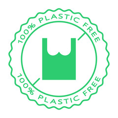 100% Plastic Free badge free icon