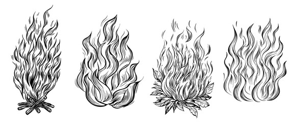 A simple design representing fire and heat is embodied by the black flame icon