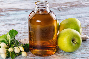 Apple yellow juice in the glass