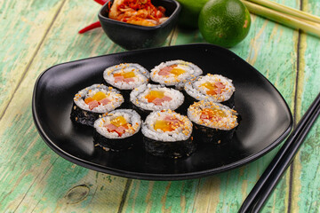 Koream homemade roll Kimbap with nori seaweed