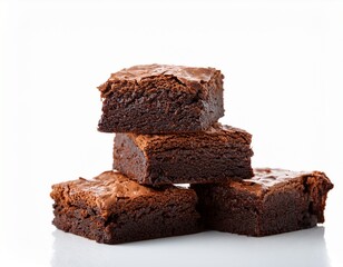 stack of brownies isolated on white