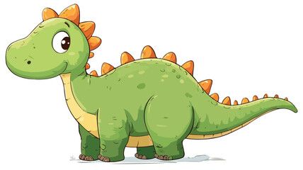 Fototapeta premium Adorable Cute Dinosaur Cartoon Vector Art with Outline for Creative Projects