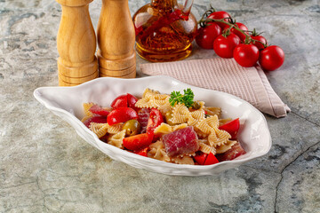 Pasta Farfalle with fresh Tuna fish