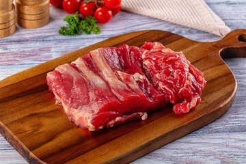 Raw beef cut uncooked fillet